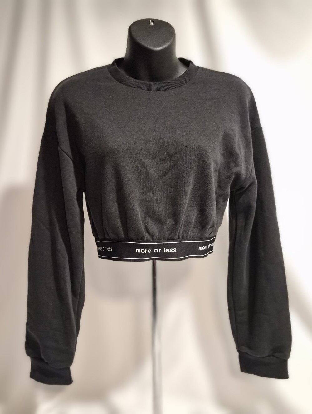 Pazzo‎ Streetwear More Real Black Cropped Sweatshirt Elastic Hem S